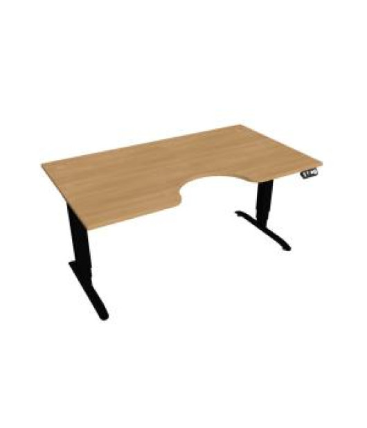Pracovný stôl Motion Ergo, PO, 3S, 160x61-128x90 cm, dub/čierna 