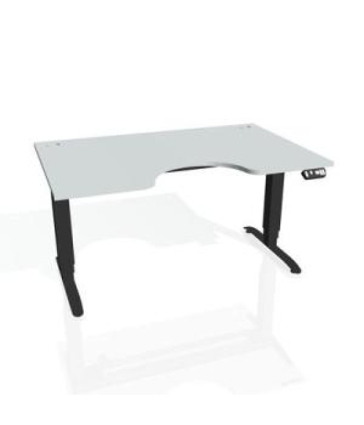 Pracovný stôl Motion Ergo, PO, 3S, 160x61-128x90 cm, sivá/čierna 
