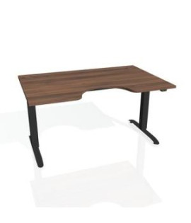 Pracovný stôl Motion Ergo, ZO, 2S, 180x70,5-120,5x90 cm, orech/čierna 