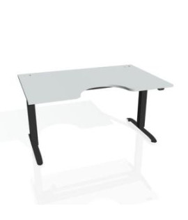 Pracovný stôl Motion Ergo, ZO, 2S, 180x70,5-120,5x90 cm, sivá/čierna 