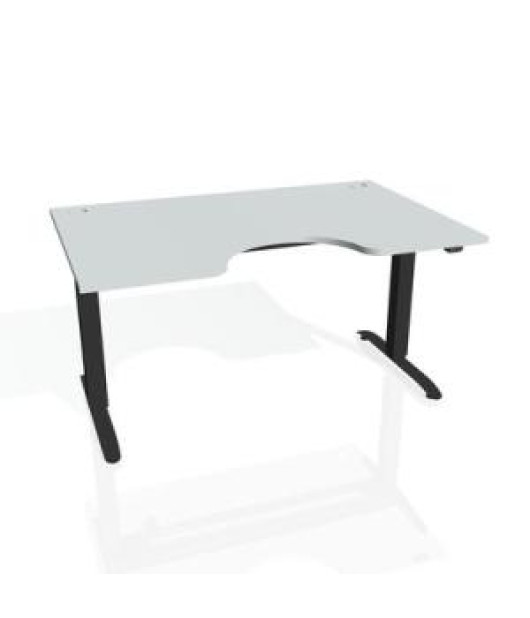 Pracovný stôl Motion Ergo, ZO, 2S, 180x70,5-120,5x90 cm, sivá/čierna 