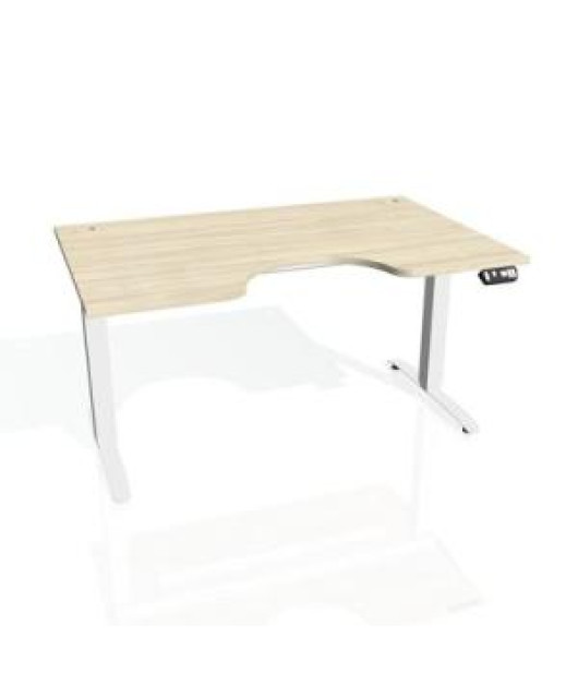 Pracovný stôl Motion Ergo, PO, 2S, 180x70,5-120,5x90 cm, agát/biela 