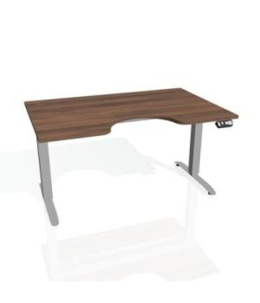 Pracovný stôl Motion Ergo, PO, 2S, 180x70,5-120,5x90 cm, orech/sivá 