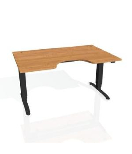 Pracovný stôl Motion Ergo, ZO, 3S, 180x61-128x90 cm, jelša/čierna 
