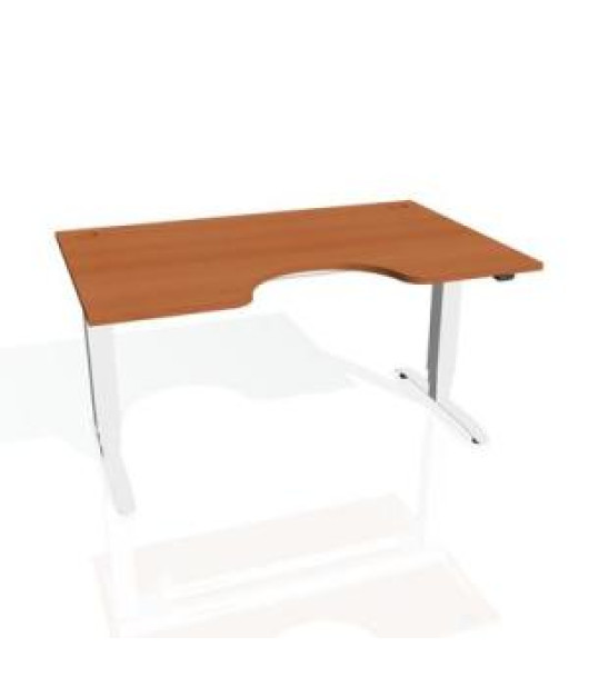 Pracovný stôl Motion Ergo, ZO, 3S, 180x61-128x90 cm, čerešňa/biela 