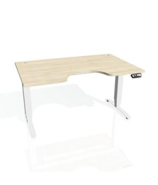 Pracovný stôl Motion Ergo, PO, 3S, 180x61-128x90 cm, agát/biela 