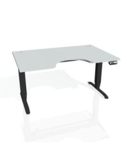 Pracovný stôl Motion Ergo, PO, 3S, 180x61-128x90 cm, sivá/čierna 