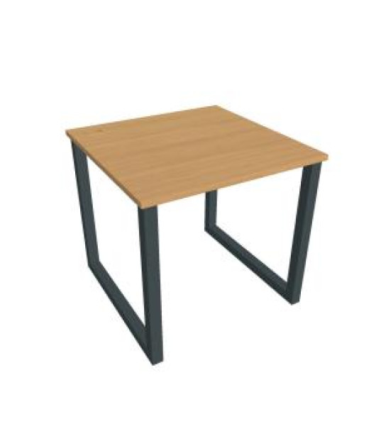 Pracovný stôl UNI O, 80x75,5x80 cm, buk/čierna 