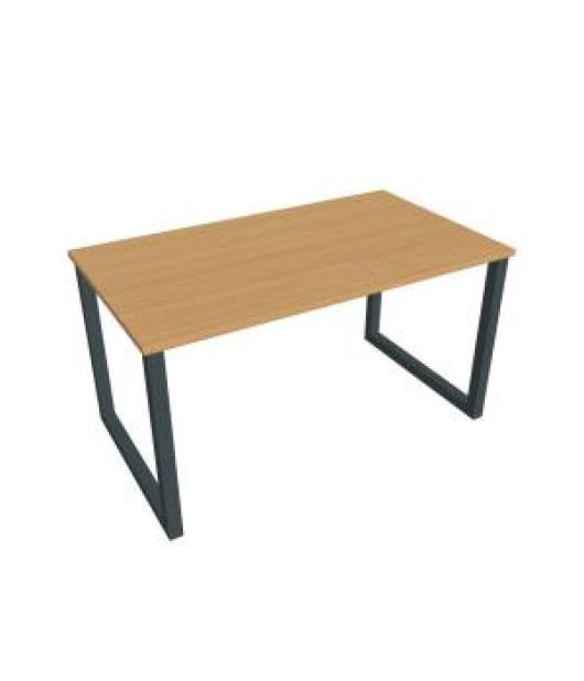 Rokovací stôl UNI O, 140x75,5x80 cm, buk/čierna 
