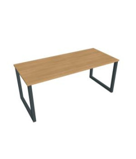 Rokovací stôl UNI O, 180x75,5x80 cm, dub/čierna 