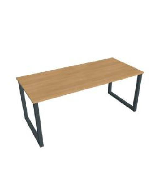 Rokovací stôl UNI O, 180x75,5x80 cm, dub/čierna 