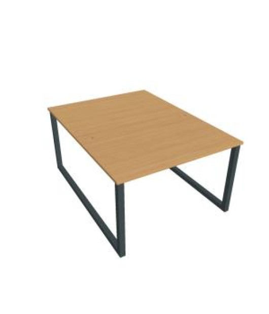 Pracovný stôl UNI O, 120x75,5x160 cm, buk/čierna 
