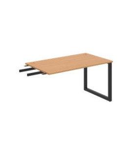 Pracovný stôl UNI O, kolmo reťaziaci, 140x75,5x80 cm, buk/čierna 