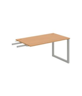 Pracovný stôl UNI O, kolmo reťaziaci, 140x75,5x80 cm, buk/sivá 