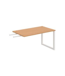 Pracovný stôl UNI O, kolmo reťaziaci, 140x75,5x80 cm, buk/biela 