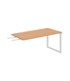 Pracovný stôl UNI O, kolmo reťaziaci, 160x75,5x80 cm, buk/biela 