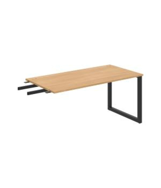 Pracovný stôl UNI O, kolmo reťaziaci, 160x75,5x80 cm, dub/čierna 