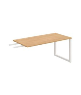 Pracovný stôl UNI O, kolmo reťaziaci, 160x75,5x80 cm, dub/biela 