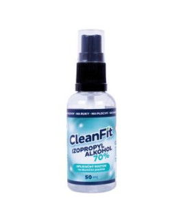 CleanFit alkoholový roztok IZOPROPYLALKOHOL 70% s rozprašovačom 50 ml 