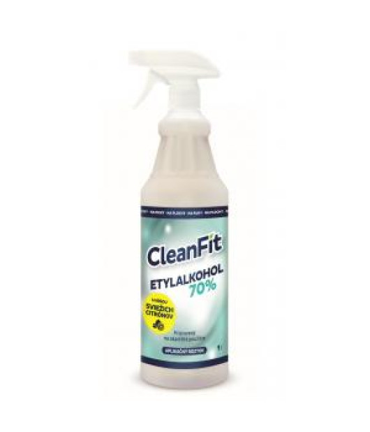 CleanFit dezinfekčný roztok Etylakohol 70% citrus 1 l + rozprašovač ZDARMA 