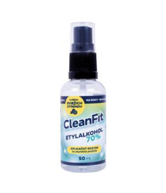 CleanFit dezinfekčný roztok Etylakohol 70% citrus s rozprašovačom 50 ml 