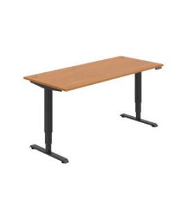 Pracovný stôl RUN, PO, 3S, 180x64,5-130,5x80 cm, jelša/čierna 