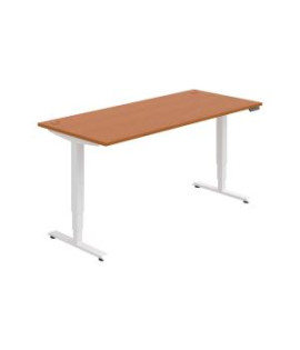 Pracovný stôl RUN, PO, 3S, 180x64,5-130,5x80 cm, čerešňa/biela 