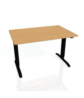 Pracovný stôl Motion, ZO, 3S, 140x61 - 128x80 cm, buk/čierna 