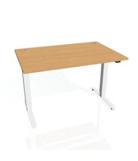 Pracovný stôl Motion, ZO, 3S, 180x61 - 128x80 cm, buk/biela 
