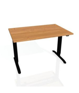 Pracovný stôl Motion, ZO, 3S, 180x61 - 128x80 cm, jelša/čierna 