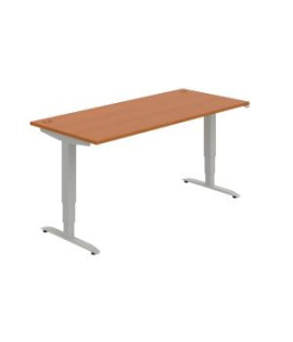 Pracovný stôl Motion, ZO, 3S, 180x61 - 128x80 cm, čerešňa/sivá 