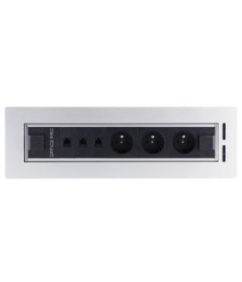 Zásuvkový elektr. otočný panel Vault V002, strieborný 