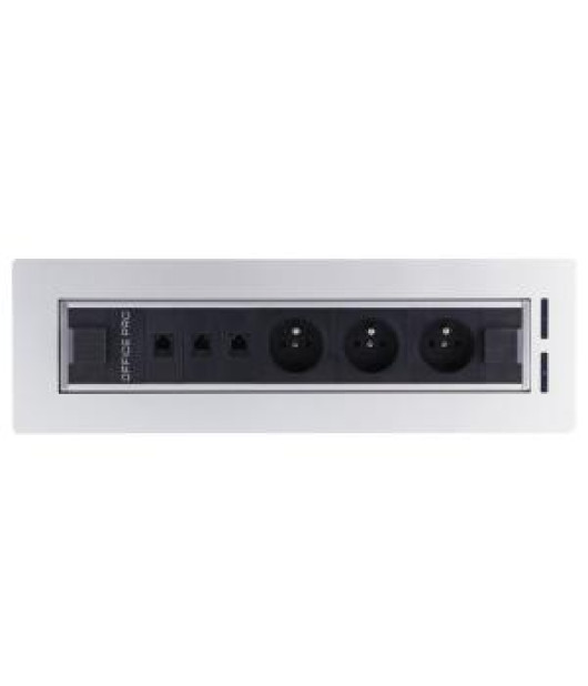 Zásuvkový elektr. otočný panel Vault V002, strieborný 