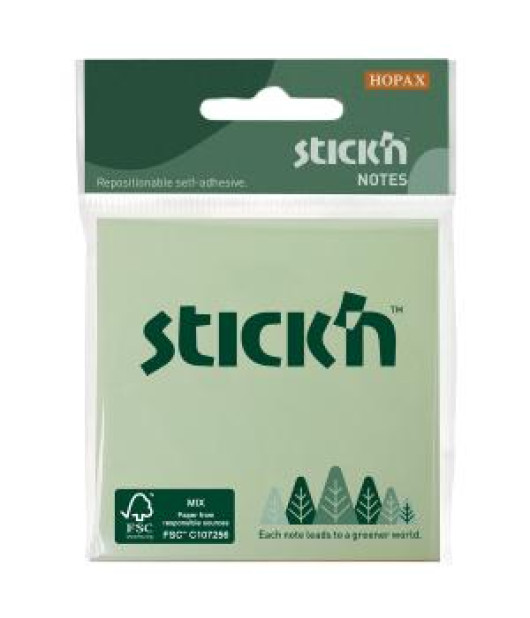 Samolepiaci bloček Stick’n Hopax 76x76mm mix pastelových farieb 3x50 lístkov 