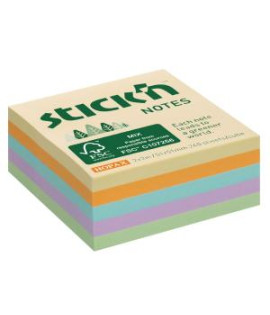 Samolepiaci bloček Stick’n Hopax mini, 51x51 mm, lúčny mix pastelových farieb, 240 lístkov 