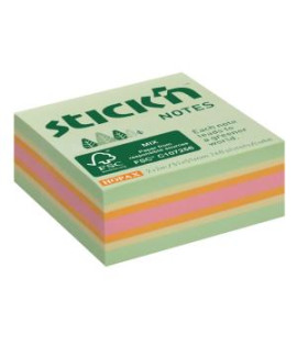 Samolepiaci bloček Stick’n Hopax mini, 51x51 mm, lesný mix pastelových farieb, 240 lístkov 