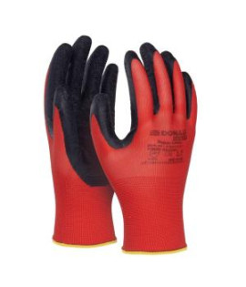 Rukavice pletené, polomáčané DONAU SAFETY Super Latex kat. II červené veľ. 8 