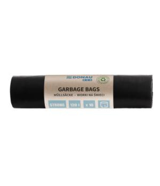 Vrecia DONAU ECO strong, 120 ℓ, 35 mic, 10 ks, čierne, LDPE 