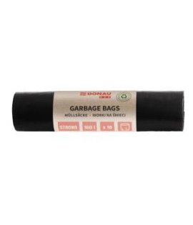 Vrecia DONAU ECO strong,160 ℓ, 70 mic, 10 ks, čierne, LDPE 