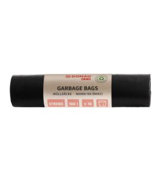Vrecia DONAU ECO strong,160 ℓ, 70 mic, 10 ks, čierne, LDPE 
