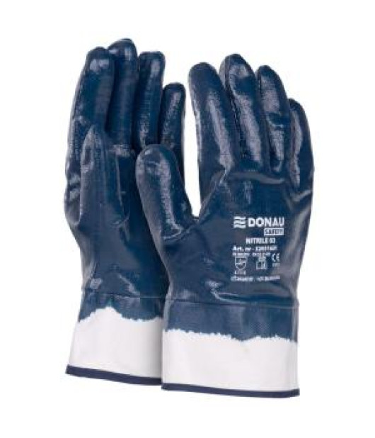 Rukavice nitrilové DONAU SAFETY Nitrile 03, kat. II bielo-námornícke modré veľ. 10 
