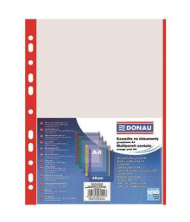 Euroobal DONAU A4 40mic s červeným okrajom 100ks 