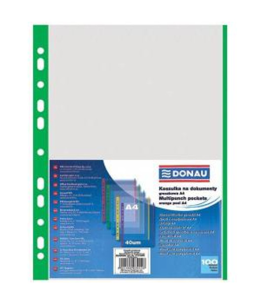 Euroobal DONAU A4 40mic so zeleným okrajom 100ks 