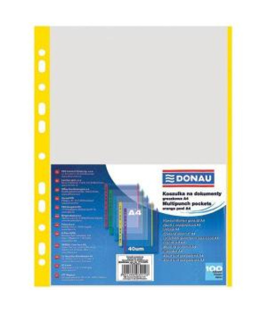 Euroobal DONAU A4 40mic so žltým okrajom 100ks 