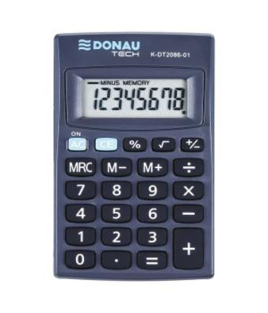 Kalkulačka Donau Tech K-DT2086 vrecková čierna 