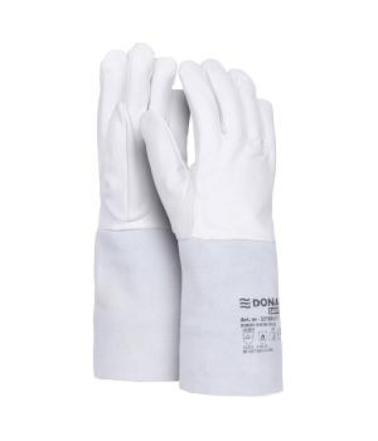 Rukavice ochranné celokoženné DONAU SAFETY zváracie TIG bielo-sivé veľ. 10/XL 