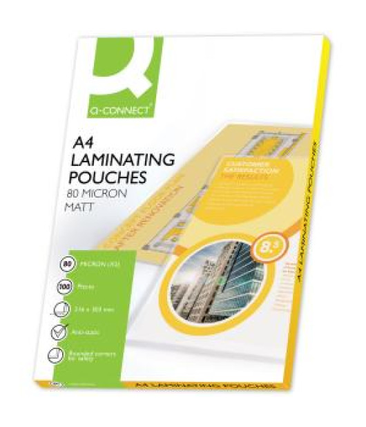 Laminovacie fólie Q-Connect 216x303 A4 80mic matné 