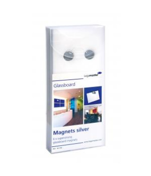 Magnety extra silné na sklenené tabule, valček 12 mm, 6 ks 