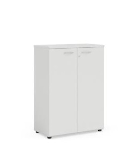 Policová skriňa BASIC, so zámkom, 80x40x111,7cm, biela 