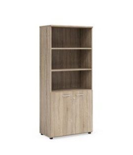 Policová skriňa BASIC, kombinovaná, so zámkom, 80x40x182,1cm, dub Sonoma 
